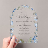 Moderne Chic Blue bruiloft Acryl Uitnodigingen (Insitu (Draagbaar))