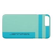 Moderne Chic Blue Green Two Way Stripe Custom Name Case-Mate iPhone Case (Achterkant (Horizontaal))