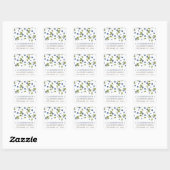 Moderne Chic Blueberries Square Sticker (Vel)