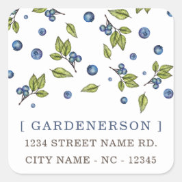Moderne Chic Blueberries Square Sticker