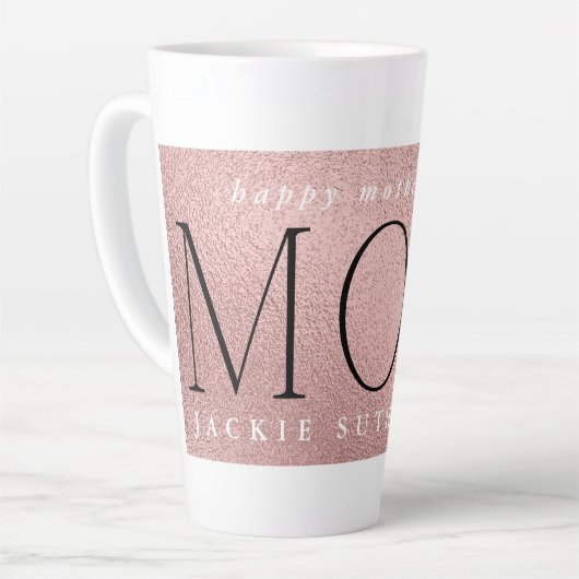 Moderne CHIC Blush Folie Roze Happy Mothers Day Latte Mok (Linkerhoek)