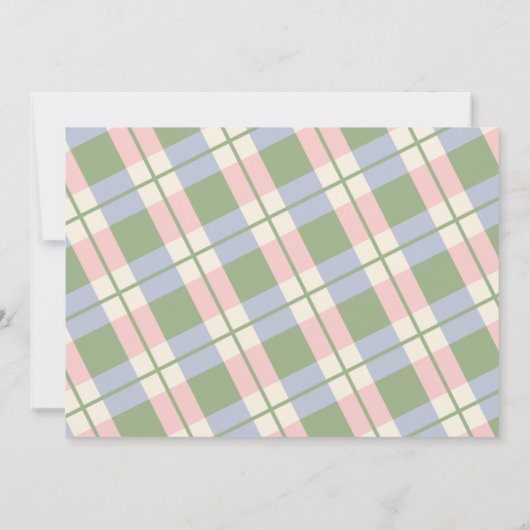 Moderne Chic Blush Pink Gingham Plays Note Kaart (Achterkant)