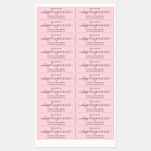 Moderne Chic Blush Pink Horizontale Labels (Vel)