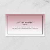 Moderne Chic Blush Pink White hairstylist script Visitekaartje (Achterkant)