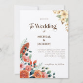 Moderne Chic Boheem Waterverf Bloemig Kaart (Voorkant)