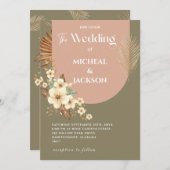 Moderne Chic Boheemse Aquarel Bloemig Kaart (Voorkant / Achterkant)