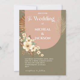 Moderne Chic Boheemse Aquarel Bloemig Kaart