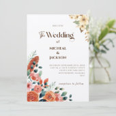 Moderne Chic Boheemse Aquarel Bloemig Kaart (Staand voorkant)