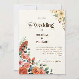 Moderne Chic Boheemse Aquarel Bloemig Kaart