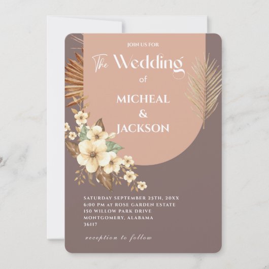 Moderne Chic Boheemse Aquarel Bloemig Kaart (Voorkant)