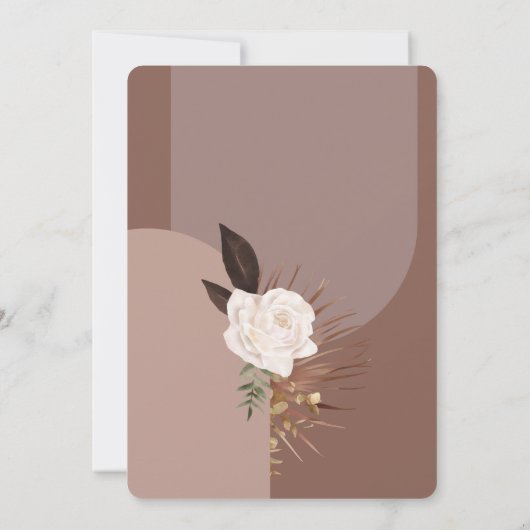 Moderne Chic Boheemse Aquarel Bloemige Bruiloft Kaart (Achterkant)