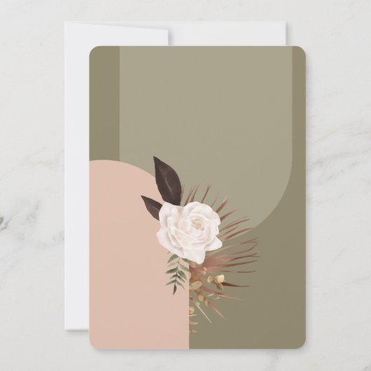 Moderne Chic Boheemse Aquarel Bloemige Bruiloft Kaart (Achterkant)