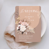 Moderne Chic Boheemse Aquarel Bloemige Bruiloft Kaart