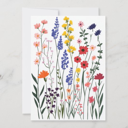 Moderne chic boho felle wilde bloemen 1 verjaardag kaart (Achterkant)