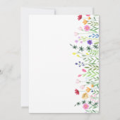 Moderne Chic Boho Felle Wilde Bloemen Bruidsfeest Kaart (Achterkant)