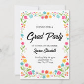 moderne chic boho heldere wilde bloemen afstuderen kaart (Voorkant)