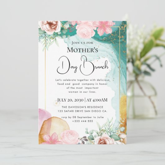 Moderne chic boho heldere wilde bloemen kaart (Staand voorkant)