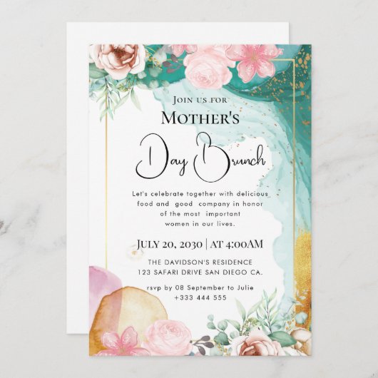 Moderne chic boho heldere wilde bloemen kaart (Voorkant / Achterkant)