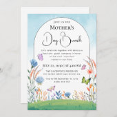 Moderne chic boho heldere wilde bloemen kaart (Voorkant / Achterkant)