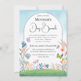 Moderne chic boho heldere wilde bloemen kaart