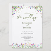 Moderne Chic boho wilde bloemen bruiloft Kaart (Voorkant)