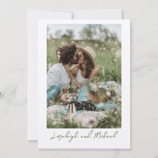 Moderne Chic boho wilde bloemen bruiloft Kaart (Achterkant)