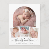 Moderne Chic Boog Baby Shower Bedank Foto Briefkaart (Voorkant)