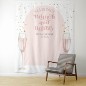 Moderne chic boog champagne bruidsfeest achtergron wandkleed (In situ)