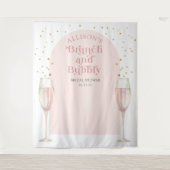 Moderne chic boog champagne bruidsfeest achtergron wandkleed (Voorkant)