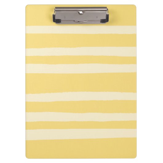 Moderne Chic Boter Geel Gestreepte Klembord (Voorkant)