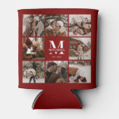 Moderne Chic Bourgondische Fotocollage Keepsake Blikjeskoeler (Voorkant)