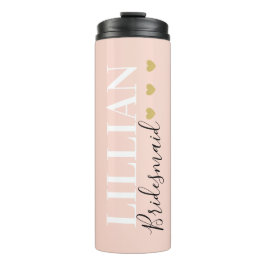 Moderne chic Bridesmaid Wedding Gold Heart Blush Thermosbeker
