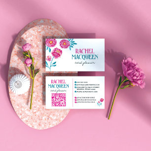 Moderne Chic Bright Floral Blooms Waterverf Visitekaartje