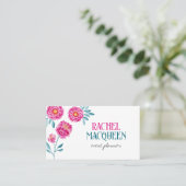 Moderne Chic Bright Floral Blooms Waterverf Visitekaartje (Staand voorkant)