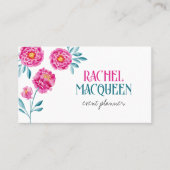 Moderne Chic Bright Floral Blooms Waterverf Visitekaartje (Voorkant)