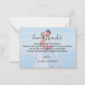 moderne chic bruiloft 2 foto's dank je bruiloft notitiekaartje (Achterkant)