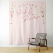 Moderne chic calligrafie champagneglazen achtergro wandkleed (In situ)