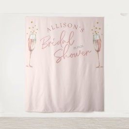 Moderne chic calligrafie champagneglazen achtergro wandkleed