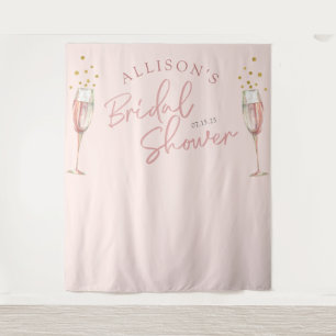Moderne chic calligrafie champagneglazen achtergro wandkleed