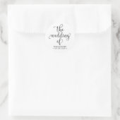 Moderne Chic Calligrafie De Bruiloft Van  Ronde Sticker (Tas)