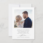 Moderne Chic Calligraphy 2 Photo Wedding Bedankkaart (Achterkant)