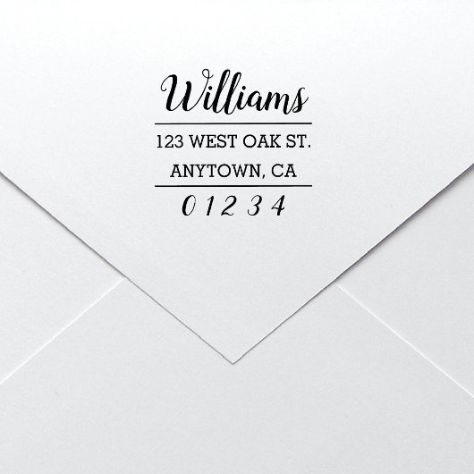 Moderne Chic Calligraphy Script Return Address Zelfinktende Stempel