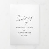 Moderne Chic Calligraphy Simple Photo Wedding Drieluik Uitnodiging (Cover)