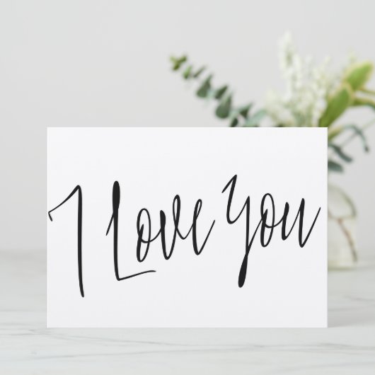 Moderne Chic Calligraphy Style "Ik hou van je" (Staand voorkant)