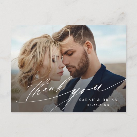 Moderne chic Calligraphy Weddenschap Hartelijk dan Briefkaart (Voorkant)