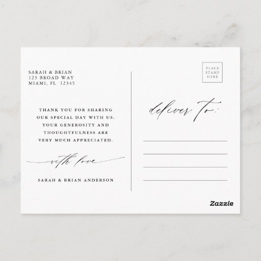 Moderne chic Calligraphy Weddenschap Hartelijk dan Briefkaart (Achterkant)