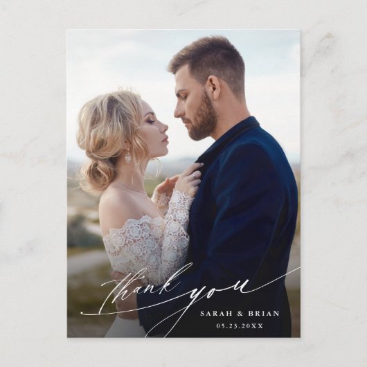 Moderne chic Calligraphy Weddenschap Hartelijk dan Briefkaart (Voorkant)