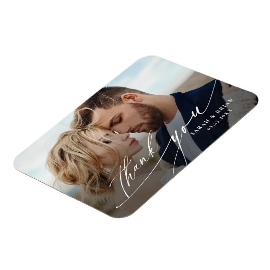 Moderne chic Calligraphy Wedding Photo Magneet (Linkerzijde)