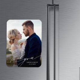 Moderne chic Calligraphy Wedding Photo Magneet