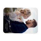 Moderne chic Calligraphy Wedding Photo Magneet (Horizontaal)